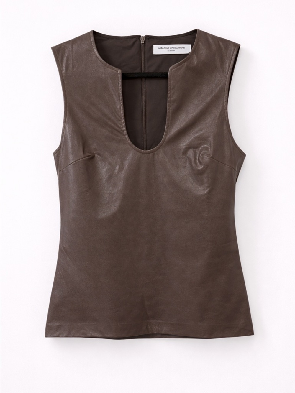 Amanda Uprichard Metallic Brown Sleeveless Blouse - Picture 2 of 4